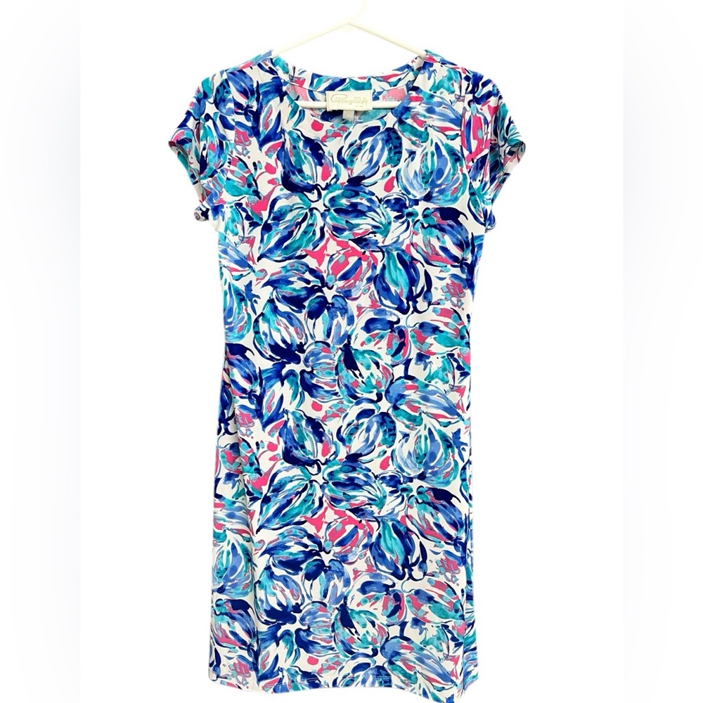 Pappagallo Floral Blue and Pink Dress Size Small‎